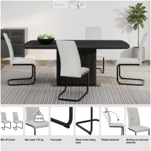 Freischwinger >Chicago< (2er-Set) in Creme-weiss, Stoff - 45x97x61cm (BxHxT)