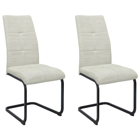 Freischwinger >Chicago< (2er-Set) in Creme, Stoff - 45x97x61cm (BxHxT)