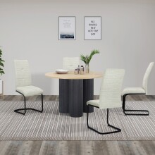 Freischwinger >Chicago< (2er-Set) in Creme, Stoff - 45x97x61cm (BxHxT)
