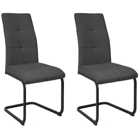 Freischwinger >Chicago< (2er-Set) in Anthrazit, Stoff - 45x97x61cm (BxHxT)