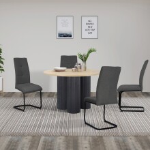Freischwinger >Chicago< (2er-Set) in Anthrazit, Stoff - 45x97x61cm (BxHxT)