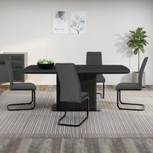 Freischwinger >Chicago< (2er-Set) in Anthrazit, Stoff - 45x97x61cm (BxHxT)