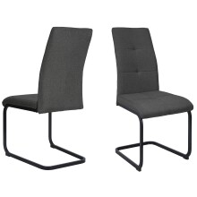 Freischwinger >Chicago< (2er-Set) in Anthrazit, Stoff - 45x97x61cm (BxHxT)