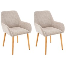 Armlehnstuhl >Cordoba< (2er-Set) in Creme, Stoff - 57x85x59cm (BxHxT)
