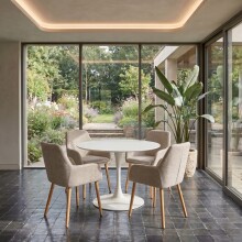 Armlehnstuhl >Cordoba< (2er-Set) in Creme, Stoff - 57x85x59cm (BxHxT)