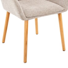 Armlehnstuhl >Cordoba< (2er-Set) in Creme, Stoff - 57x85x59cm (BxHxT)