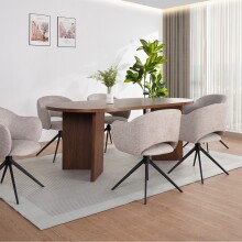 Armlehnstuhl >Cologne< (2er-Set) Drehfunktion, in Hellgrau, Stoff - 57x79x54,5cm (BxHxT)
