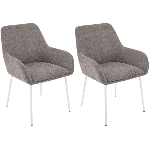 4-Fußstuhl >Constantin< (2er-Set) in Hellgrau, Stoff - 57x84,5x59cm (BxHxT)