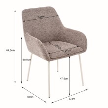 4-Fußstuhl >Constantin< (2er-Set) in Hellgrau, Stoff - 57x84,5x59cm (BxHxT)