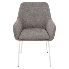 4-Fußstuhl >Constantin< (2er-Set) in Hellgrau, Stoff - 57x84,5x59cm (BxHxT)