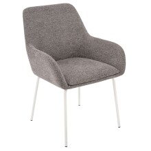 4-Fußstuhl >Constantin< (2er-Set) in Hellgrau, Stoff - 57x84,5x59cm (BxHxT)