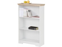 Bücherregal >Nantes< in Eiche Dekor / Weiß - 73x113x32cm (BxHxT)