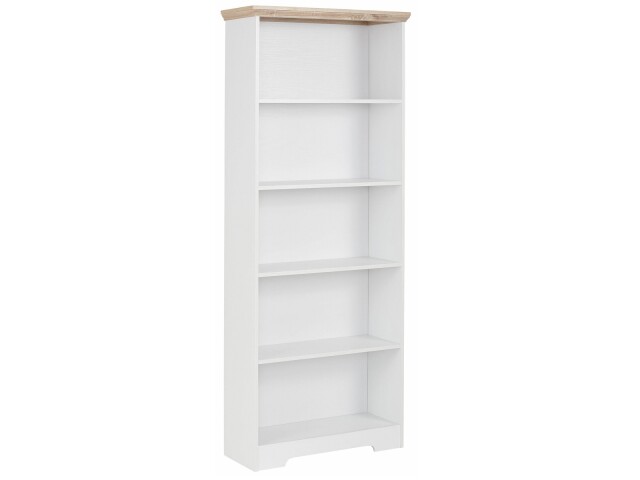 Bücherregal >Nantes< in Eiche Dekor / weiß - 75x180x32cm (BxHxT)