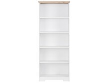 Bücherregal >Nantes< in Eiche Dekor / weiß - 75x180x32cm (BxHxT)