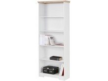 Bücherregal >Nantes< in Eiche Dekor / weiß - 75x180x32cm (BxHxT)