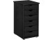 Schubkastenkommode >Genova< in Schwarz, Kiefer/MDF - 34x66x39cm (BxHxT)