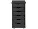 Schubkastenkommode >Genova< in Schwarz, Kiefer/MDF - 34x66x39cm (BxHxT)