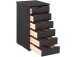 Schubkastenkommode >Genova< in Schwarz, Kiefer/MDF - 34x66x39cm (BxHxT)