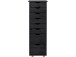 Schubkastenkommode >Genova< in Schwarz, Kiefer/MDF - 34x102x39cm (BxHxT)