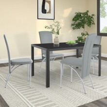 4-Fußstuhl >Nice< (2er-Set) in Grau, Polyurethan - 45x96x53cm (BxHxT)