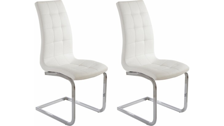 Freischwinger >Lyon< (2er-Set) in Weiß, Polyurethan - 52x101x54cm (BxHxT)