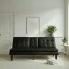 Schlafsofa >Manchester< 3-Sitzer aus PU-Kunstleder, Schwarz - 191x81x91 (BxHxT)