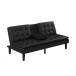 Schlafsofa >Manchester< 3-Sitzer aus PU-Kunstleder, Schwarz - 191x81x91 (BxHxT)