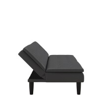 Schlafsofa >Manchester< 3-Sitzer-Schlafsofa aus PU-Kunstleder, Grau - 191x81x91 (BxHxT)