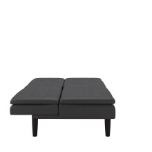 Schlafsofa >Manchester< 3-Sitzer-Schlafsofa aus PU-Kunstleder, Grau - 191x81x91 (BxHxT)