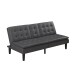Schlafsofa >Manchester< 3-Sitzer-Schlafsofa aus PU-Kunstleder, Grau - 191x81x91 (BxHxT)