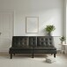 Schlafsofa >Manchester< 3-Sitzer-Schlafsofa aus PU-Kunstleder, Grau - 191x81x91 (BxHxT)