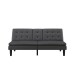 Schlafsofa >Manchester< 3-Sitzer-Schlafsofa aus PU-Kunstleder, Grau - 191x81x91 (BxHxT)