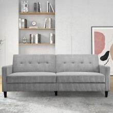 Schlafsofa >Hannover II< in Grau, Cord - 203x82x83cm (BxHxT)