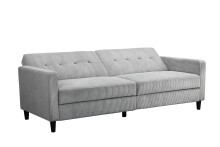 Schlafsofa >Hannover II< in Grau, Cord - 203x82x83cm (BxHxT)