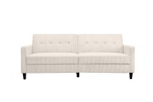 Schlafsofa >Hannover II< in Creme-Weiß, Cord - 203x82x83cm (BxHxT)