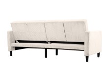 Schlafsofa >Hannover II< in Creme-Weiß, Cord - 203x82x83cm (BxHxT)