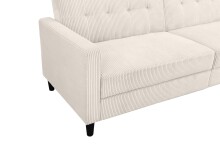 Schlafsofa >Hannover II< in Creme-Weiß, Cord - 203x82x83cm (BxHxT)