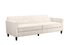 Schlafsofa >Hannover II< in Creme-Weiß, Cord - 203x82x83cm (BxHxT)