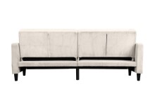 Schlafsofa >Hannover II< in Creme-Weiß, Cord - 203x82x83cm (BxHxT)