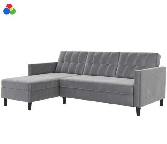 Schlafsofa >Hannover< Bezug Samt grün, grau oder anthrazit - 213x82x153cm (BxHxT)