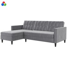 Schlafsofa >Hannover< Bezug Samt grün, grau...