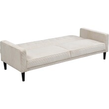 Schlafsofa >Aarhus< in Creme, Cord - 213x81x86cm (BxHxT)