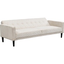 Schlafsofa >Aarhus< in Creme, Cord - 213x81x86cm (BxHxT)