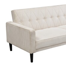 Schlafsofa >Aarhus< in Creme, Cord - 213x81x86cm (BxHxT)