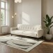 Schlafsofa >Aarhus< in Creme, Cord - 213x81x86cm (BxHxT)