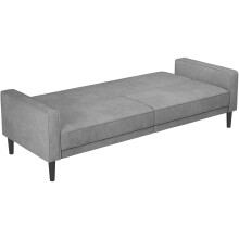 Schlafsofa >Aarhus< in Anthrazit, Stoff - 213x81x86cm (BxHxT)