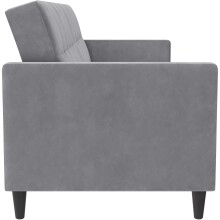 Schlafsofa >Hannover< in Grau, Samt - 203x82x83cm (BxHxT)