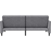 Schlafsofa >Hannover< in Grau, Samt - 203x82x83cm (BxHxT)