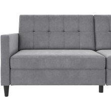 Schlafsofa >Hannover< in Grau, Samt - 203x82x83cm (BxHxT)