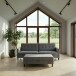 Schlafsofa >Hannover< in Grau, Samt - 203x82x83cm (BxHxT)